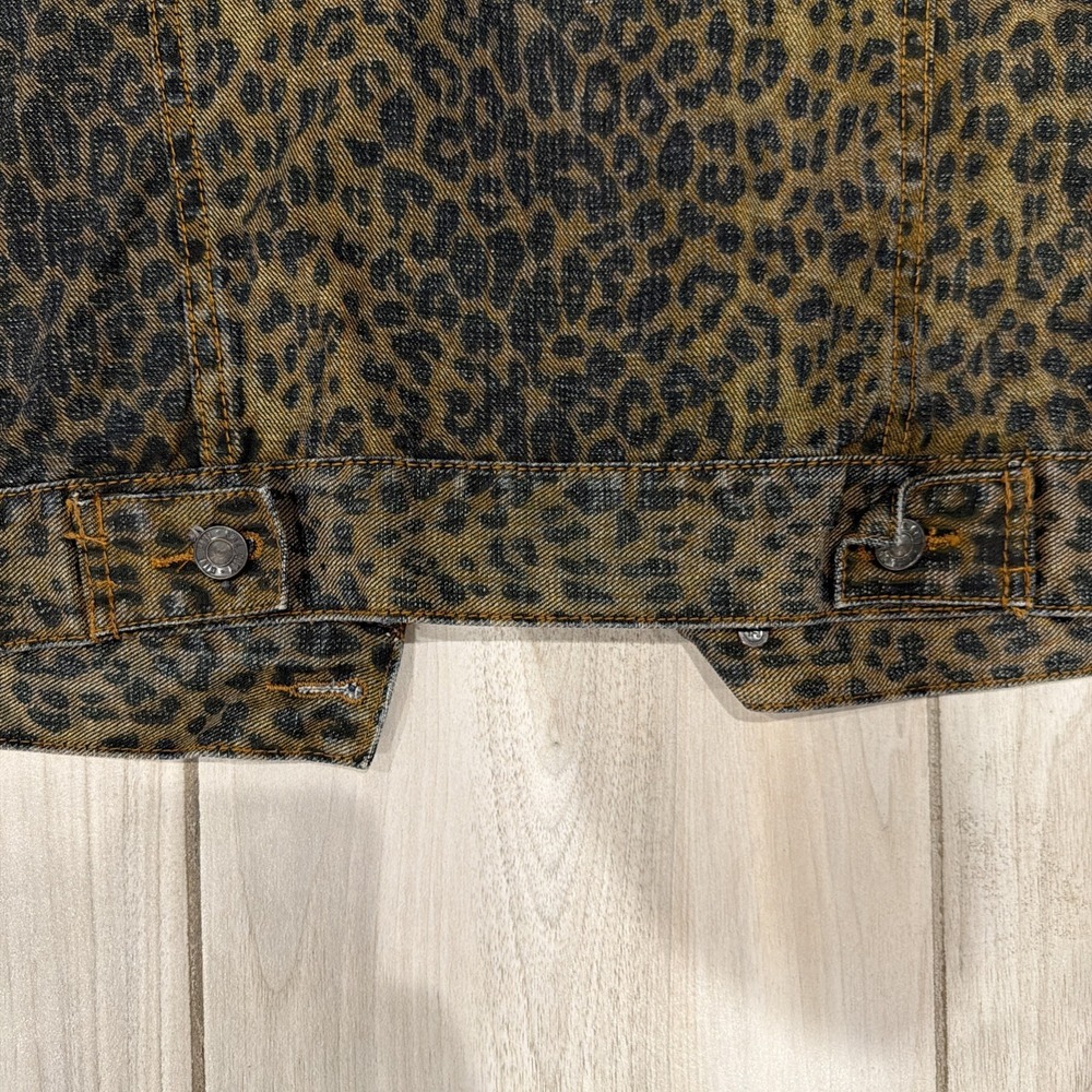 Kill City Leopard Print Denim Vest SMALL Sleeveless Trucker Punk Rock M Medium - Picture 7 of 7